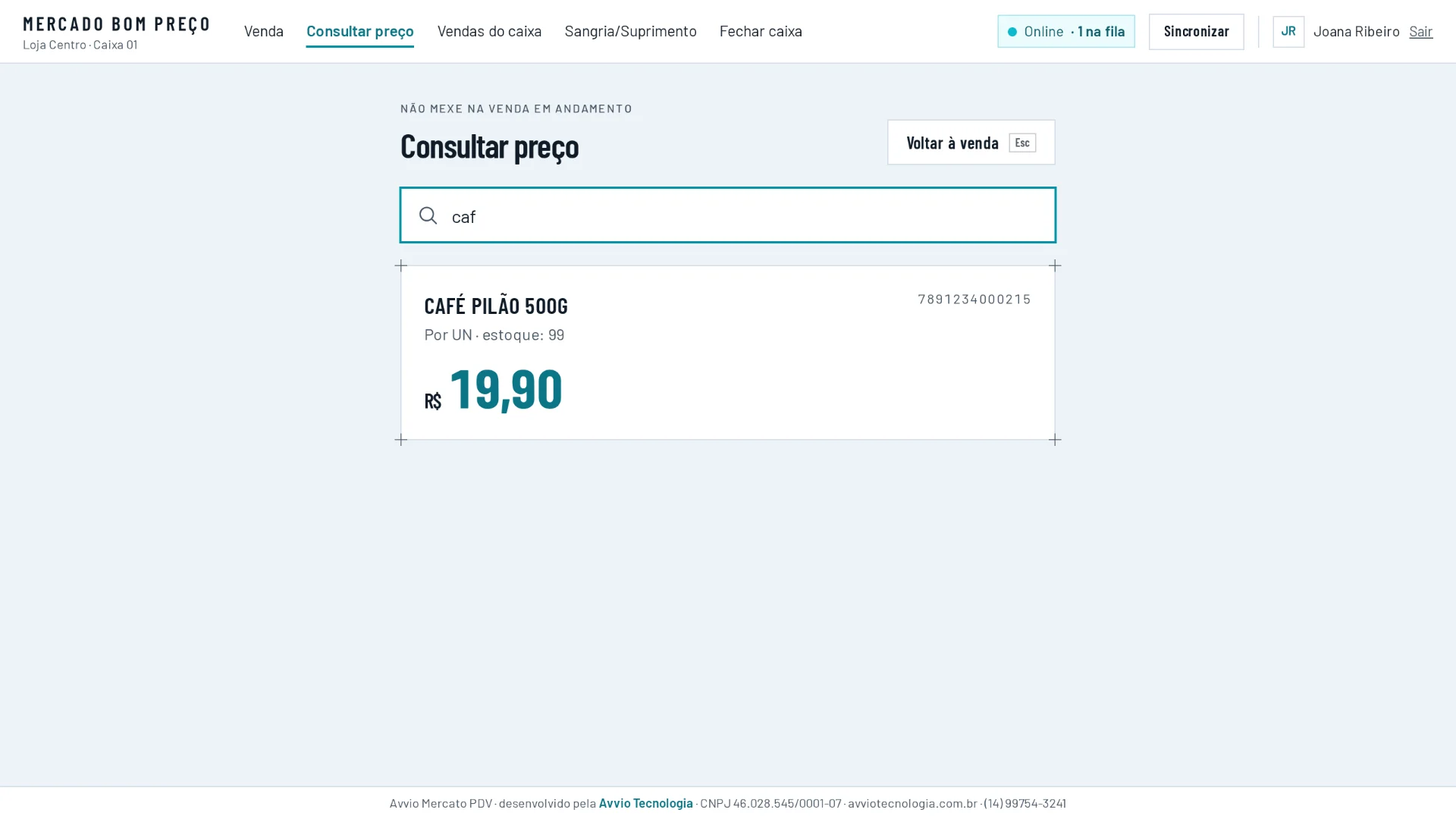 Consulta de preço